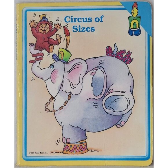 Vintage 1987 Circus of Sizes Board Book By World Books - Picture 1 of 8